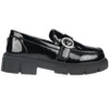 bebe Girl's Crinkle Patent PU Loafers with Sparkling Rhinestone Buckle - Stylish, Comfortable, and Perfect for Any Occasion - 2 of 4
