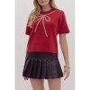 Women's All I Want Beaded Bow Sweater - entro - 4 of 4