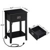 VECELO Nightstand Set of 2-with Charging Station, Black End/Side Table with USB Ports, Nightstands with 3-Drawers Storage Shelf - 3 of 4