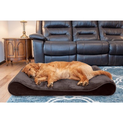 Furhaven Minky Plush & Velvet Luxe Lounger Gel Top Dog Bed : Target