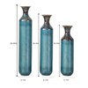 Aukfa Modern 3-Piece Aqua Blue Droplet Shaped Metal Floor Vase Set – Large Glazed Decorative Vases for Home Décor - 3 of 4