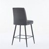 Iron feet Bar Chairs Set of 2 simple velvet grey bar chair applicable Bar counter kitchen restaurant - 2 of 4