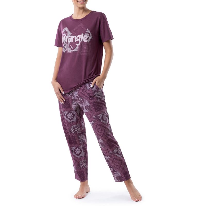 Wrangler Women's and Women's Plus Short Sleeve Pajama Set, 2 of 5