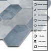 Wikineon 10-Sheet Peel & Stick Backsplash, Blue Cement Long Hexagon Self Adhesive Wall Tile, Stone Composite Mosaic for Kitchen Bathroom Fireplace - 4 of 4