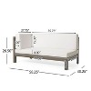 Sapphtopaz Patio Furniture Set Acacia Wood L-Shaped Loveseat Sectional Outdoor Chairs with Cushions Square Coffee Table for Garden, Backyard, White - 3 of 4