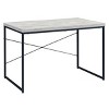 GlasFlength Desks Metal Frame Rustic Computer Desk Gaming Desk Home Office Desk Simple Design for Small Spaces, Gray, 47.5"*22.5"*28.5" - 4 of 4