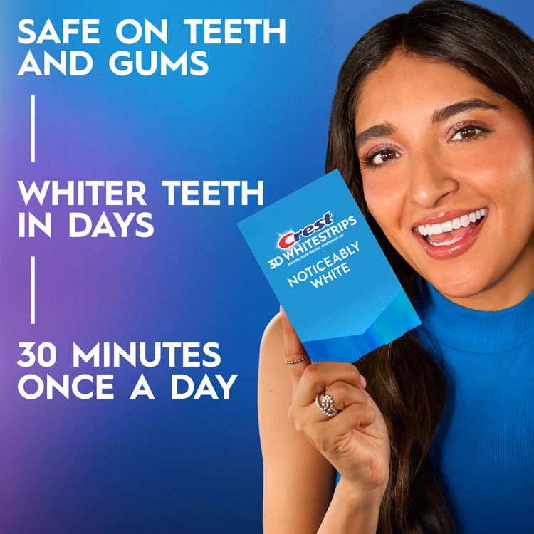 Crest 3DWhitestrips Noticeably White At-home Teeth Whitening Kit - 10 Treatments, 2 of 11