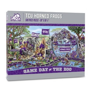 NCAA TCU Horned Frogs Game Day at the Zoo 500pc Jigsaw Puzzle: Animals Theme, Ages 10+ - 1 of 3