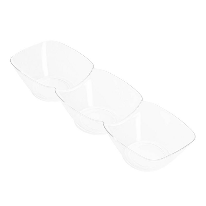 Smarty Had A Party Clear Rectangular 3-Hole Mini Plastic Bowls (240 Bowls), 1 of 5
