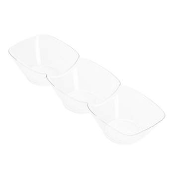 Smarty Had A Party Clear Rectangular 3-Hole Mini Plastic Bowls (240 Bowls)