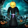 HOMCOM 7ft Tall Inflatable Halloween Pumpkin Reaper Light Up Yard Decoration with  LED Lights and Fan - 2 of 4