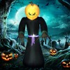 Homcom 7ft Tall Inflatable Halloween Pumpkin Reaper Light Up Yard ...