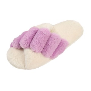 Roxoni Women's Faux Fur Slippers - Unique Cotton Stuffing, Comfortable, Warm, Slip-On - 1 of 4