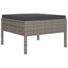 vidaXL 2 Piece Patio Lounge Set with Cushions Poly Rattan Gray - 4 of 4