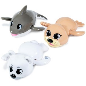 Tub Works Wind Up Swimming Baby & Toddler Bath Toys, Arctic 3 Pack - 1 of 4