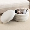 NicBex Modern 24.4" Round Storage Ottomans Small Footstools with Boucle Fabric for Bedroom and Living Room - 2 of 4