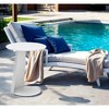 HomeRoots 16" White Aluminum Rounded Outdoor Side Table - 2 of 4