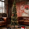TopComfy Christmas Tree Stands Artificial Christmas Tree Festive Pencil Christmas Tree Cozy Snowy Decor for Living Room, Green, 41.37"*9.85"*11.03" - 2 of 4