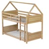 NicBex Twin over Twin Bunk Bed House Shape Wooden Bed Frame with Headboard, Ladder and Full Length Guardrail, No Box Spring Required - 3 of 4