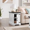 Airsurfer Farmhouse End Table with Barn Door and Adjustable Shelf, Rustic Nightstand or Sofa Side Table for Living Room & Bedroom - 3 of 4