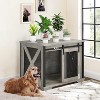 Dog Crate Furniture,Dog Kennel Furniture with Sliding Barn Door & Flip Top - 36" Large Pet Cage Divider 360° Wheels - 4 of 4