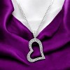 Slickblue Classic Heart Silhouette Pendant Necklace, Rhodium Plated, 16-Inch Chain + Extender, .27 Ct CZ - 2 of 3