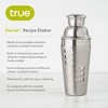 True Swivel Recipe Cocktail Shaker, Stainless Steel Shaker with 8 Recipes, 24 Oz Capacity, Silver - 2 of 4