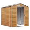 vidaXL Garden Shed - Galvanized Steel, Light Brown, 75.2"x84.6"x78" - Outdoor Storage with Ample Space and Ventilation - 3 of 4