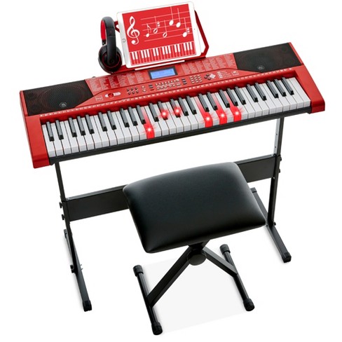 Hamzer 61-key Electronic Keyboard Portable Digital Music Piano With Lighted  Keys, Microphone, And Keynote Stickers : Target