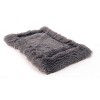 Precious Tails Eyelash Faux Fur Bordered Cat and Dog Mat - S - Gray