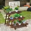 Costway 3 Tier Step Design Plant Shelf Rack Freestanding Ladder Flower Pot Stand Holder - 3 of 4