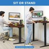 Mount-It! Electric Sit-Stand Black Desk Frame with Extra-Wide Brown Tabletop - 3 of 4