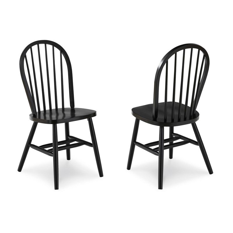 Windsor Spindle Back Armless Chair Black - International Concepts, 2 of 5