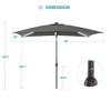 Sonkuki 6×9FT LED Rectangular Patio Umbrella w/Solar Lights, Push Button Tilt and Crank Handle - 3 of 4