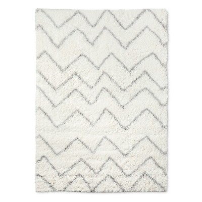 Photo 1 of  Chevron Shag Area Rug Cream - Pillowfort