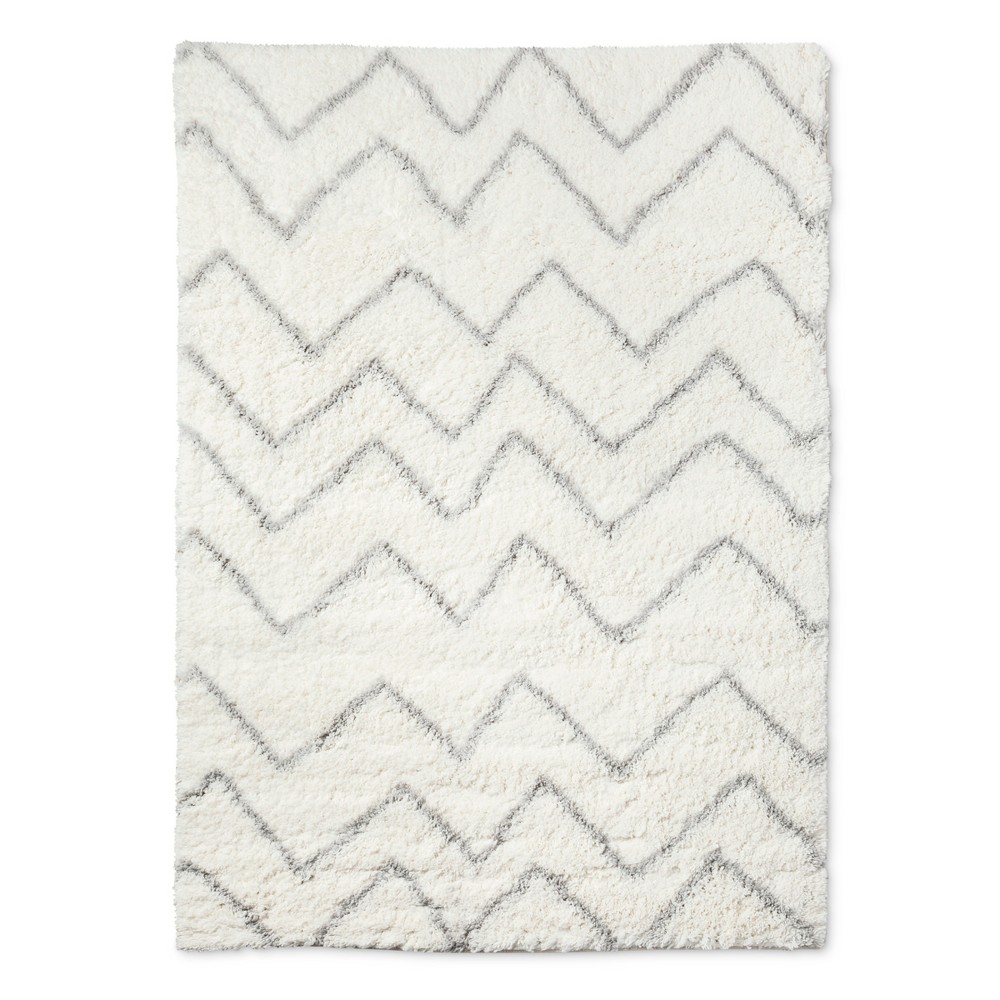 4'x5'6" Chevron Area Kids' Rug Cream - Pillowfort™