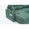Aukfa Convertible Pull Out Sofa Bed, L-Shaped Sectional Sofa with USB Ports/Cup Holders/Storage Chaise for Living Room/Bedroom - 4 of 4