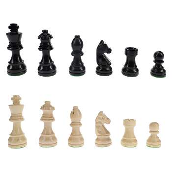 WE Games Black Stained Wood Staunton Weighted Chess Pieces,  3 in. King