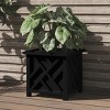 Pure Garden 15.5in Lattice Planter Box, Black - 2 of 4