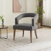 Hrinhom 25.8"W Barrel Open Back Accent Chair,Modern Upholstered Dining Chairs with Wood Legs - 4 of 4