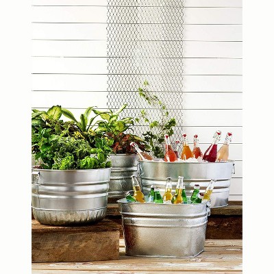 15 Gallon Silver Hot Dipped Galvanized Steel Utility Tub