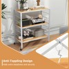 Tangkula 2 PCS 3-Tier Folding Shelf Free DIY Design Shelving Unit w/ 4 Universal Wheels Kitchen - 4 of 4