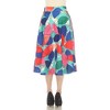 Women's Leaf Print Flared Midi Skirt - 3 of 4