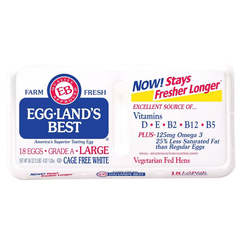 Eggland&#39;s Best Cage Free White Grade A Large Eggs - 36oz/18ct, 1 of 6