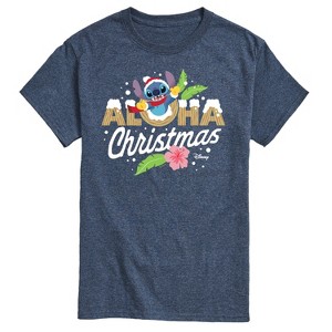 Men's - Lilo and Stitch - Aloha Christmas Short Sleeve Graphic T-Shirt - 1 of 4