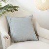 Saro Lifestyle Linen Ruffled Design Throw Pillow, Blue, 20"x20" - 3 of 3