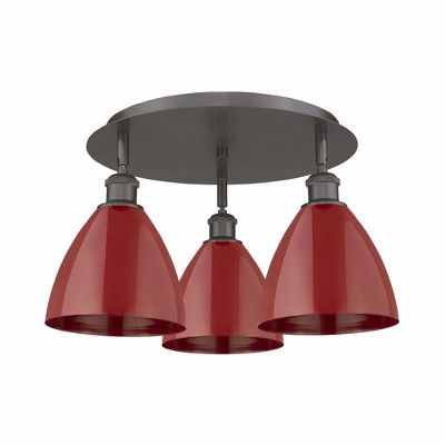 Ballston Dome - 3 Light Flush Mount In Industrial Style-10 Inches Tall and 19.25 Inches Wide