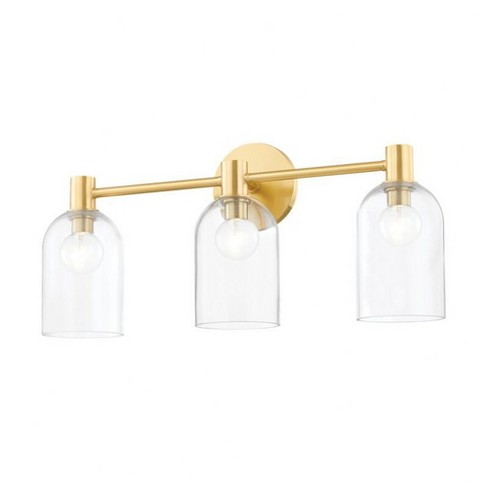 Mitzi Paisley 3 - Light Vanity in  Aged Brass Clear Shade - image 1 of 1