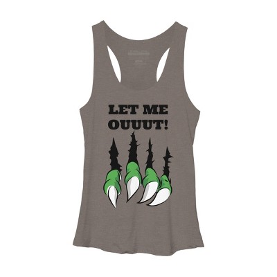 Women's Design By Humans Let the monster out halloween By ArtStyleAlice Racerback Tank Top