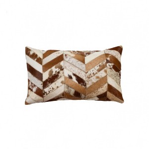 12 X 20  Chevron Cowhide Throw Pillow - 1 of 4